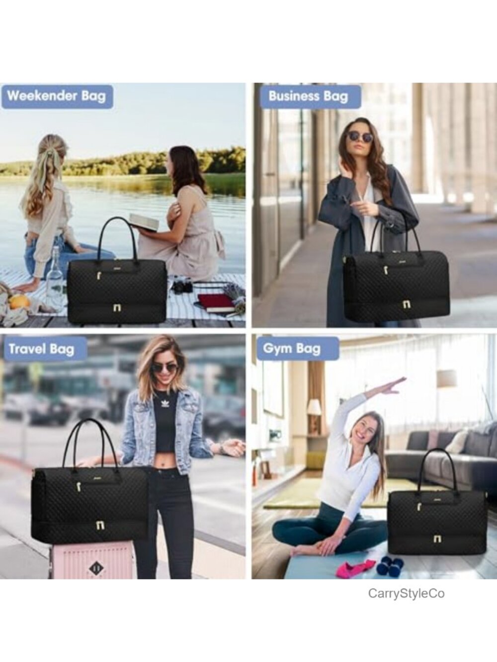 Travel Weekender Bag Duffle with Shoe Compartment Carry On - Picture 5 of 5